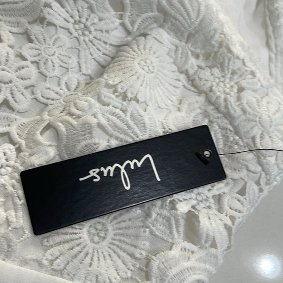 NWT Lulus White Mini Dress Crochet Lace Bodice Flared Skirt SZ XS - Picture 6 of 7